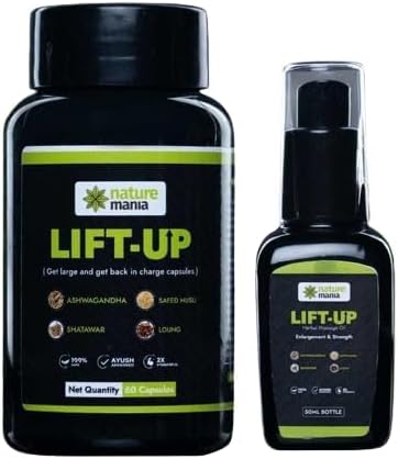 NATURE MANIA - Ayurvedic Lift-Up Capsule - 60 Capsules | Massage OIl - 50 Ml