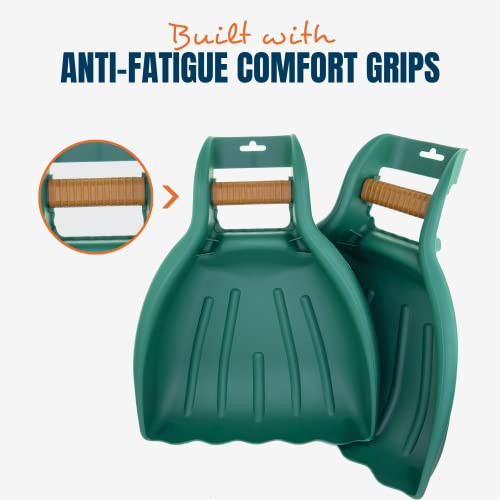 Mekkapro Leaf Scoops And Claws V2.0, 1-Pair (2 Pieces), Sturdy Ergonomic Grip Leaf Rake, Large Hand Held Garden Rake Grabbers For Leaf, Garden Claw For Lawn Grass Removal #TOP3