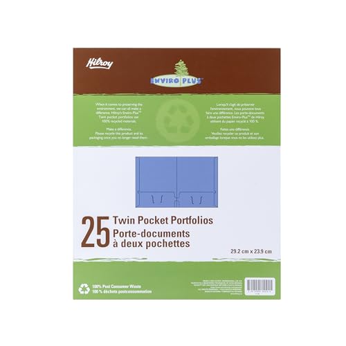 Hilroy Twin Pocket Portfolios, 9.5" x 11.75", 25-Pack, Light Blue (06026) by Hilroy - Image 4