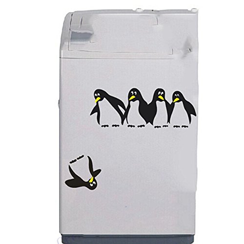 GOUZI 3D Penguin Fridge-Carved 9 * 10.5cm Without a White Border. Wall Sticker Removable Wall Sticker for Bedroom Living Room Background Wall Bathroom Study Barber Shop