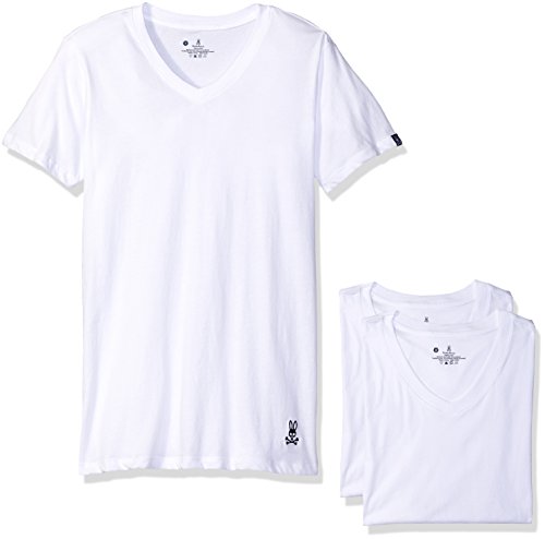 Psycho Bunny Men's 3-Pack Vintage Cotton V-Neck T-Shirt
