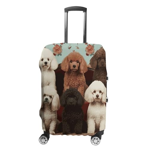 Poodles Dogs Luggage Cover, Washable Elastic Suitcase Cover Protector Fit 18-32 Inch Luggage