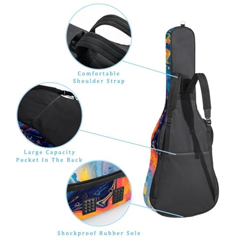 Sac guitare acoustique imperméable avec double bandoulière
