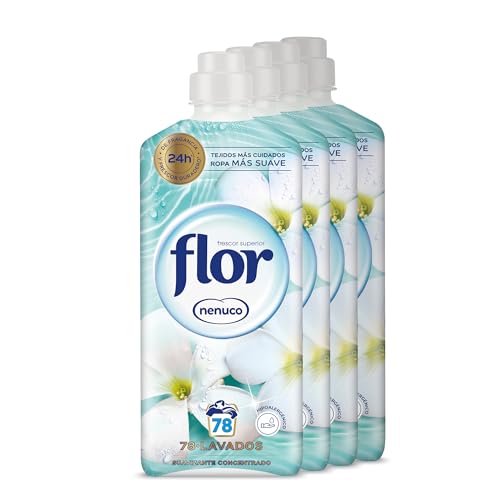 Flor - Suavizante para la ropa concentrado, aroma nenuco, 78 dosis pack de 4, 1404ml x4