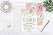 Your Main Event Prints It's a Girl Floral Butterfly Baby Shower Invitation - Pink and Gold Flowers Sprinkle Invites with Diaper Raffle Ticket Cards - Envelopes Not Included