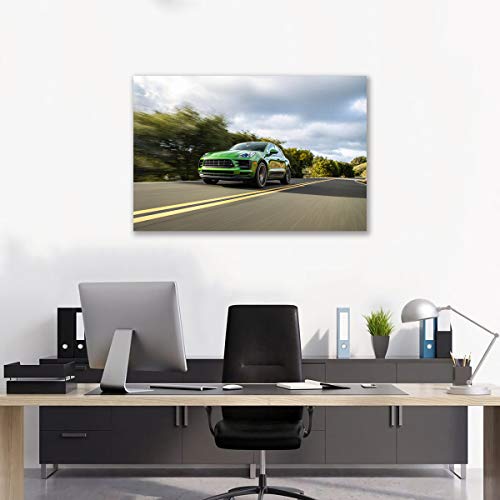 Impression toile SUV vert pour dynamiser un mur blanc de salon