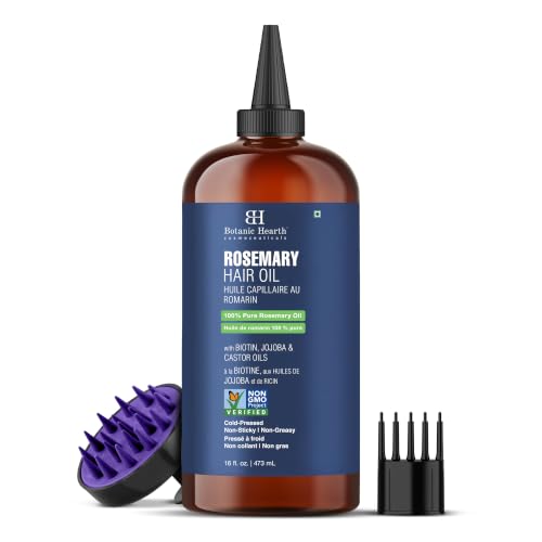 Image of Botanic Hearth Rosemary Oil for Hair Growth - 16 Fl oz | Enriched with Biotin, Castor & Jojoba | Hair Relaxers & Dry Scalp Treatment | Color Safe | Suitable For All Hair Types