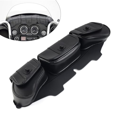 FSFY Powersports Alforjas, Bolsa de parabrisas con 3 bolsillos para modelos Harley Electra Glide, Street Glide y Trike 96-13 miniatura 3