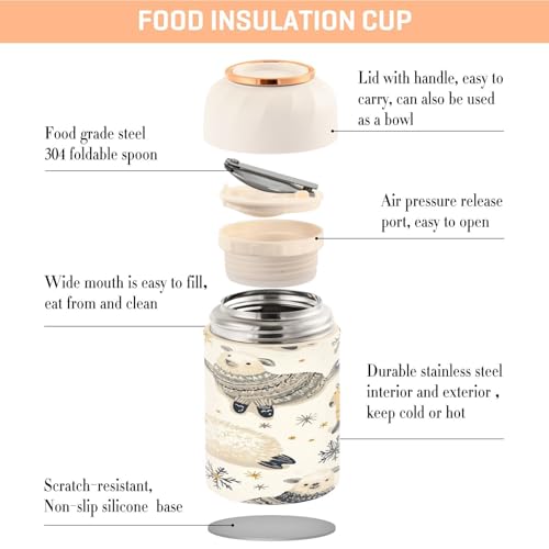 Termo para comida caliente de 500 ml en acero inoxidable con boca ancha para viaje 5