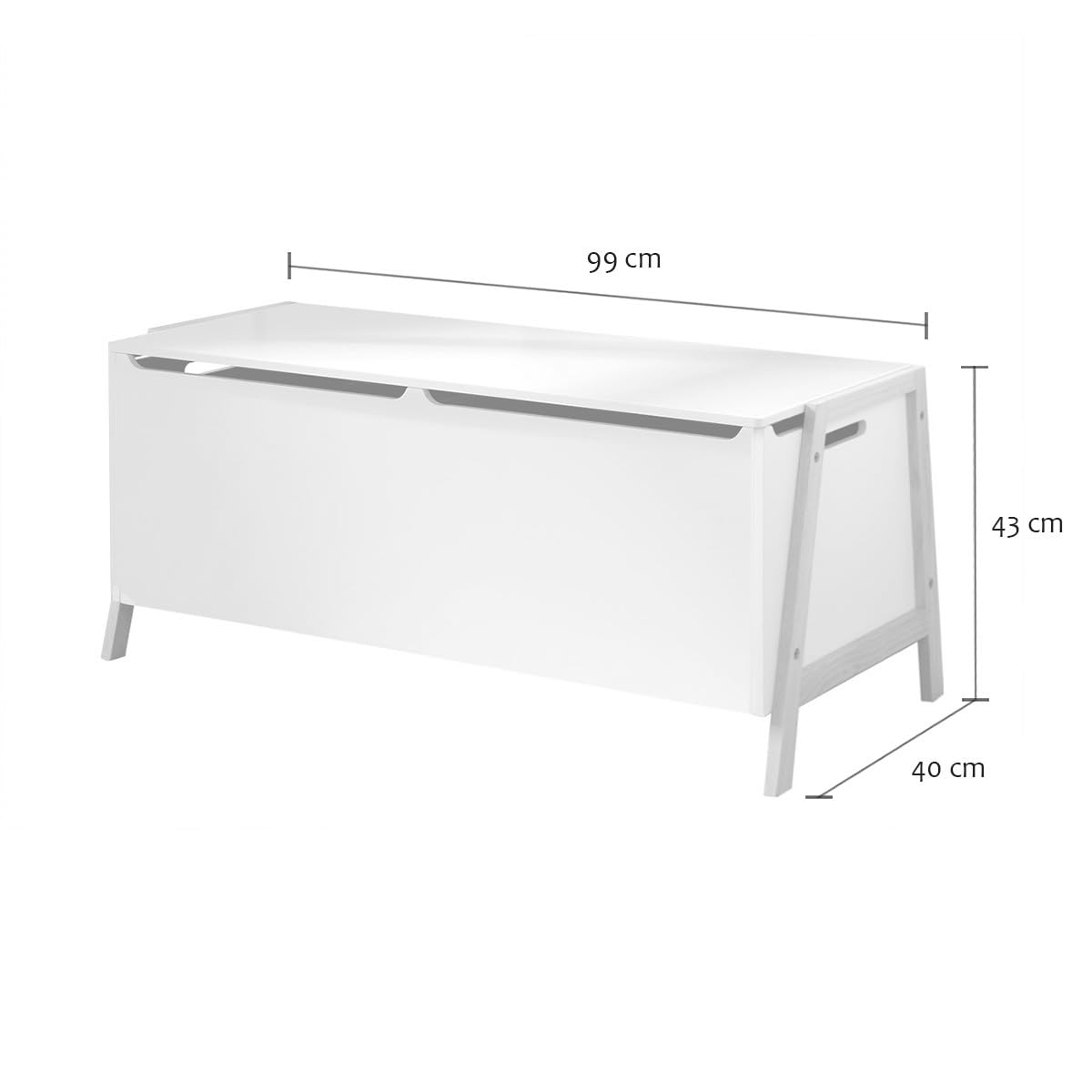 Calicosy – Coffre de Rangement Enfant avec 2 Compartiments et Couvercle Amorti – L99 cm – Pieds en Bois Massif – Coffre à Jouets Pratique et Sécurisé
