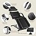KIIUMI Facial Tattoo Chair for Client, Hydraulic Esthetician Lash Bed with Rolling Stool, 360° Swivel Adjustable Headrest Tattoo Artist Massage Table Beauty Salon Spa Equipment, Black