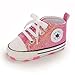 yibubu Baby Shoes Glitter Canvas Sneakers Fashion Shiny Lace-Up Infant Girl Shoes, Soft Sole Crib Shoes for First Walkers (0–18 Months) (Pink, Infant, 18 Months, Age, US Footwear Size System, Medium)