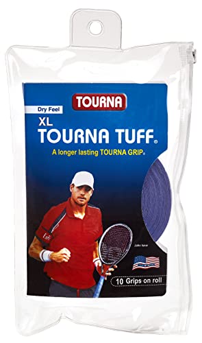 Tourna Unisex-Erwachsene TUFF-10-XL Tennis-Griffband, Blaues Markenzeichen