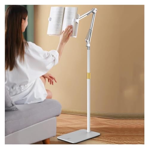 Supporto di lettura del pavimento regolabile per tablet e telefoni, lezione portatile leggera con collo d'oca flessibile e 360 girevole, supporto ergonomico per letto, cucina, ufficio vista senza mani