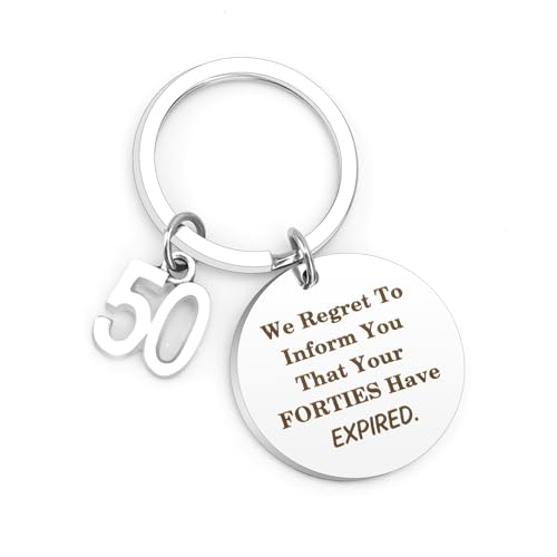 50th Birthday Gifts: Funny Ideas for Women & Men, Keyring & Joke Presents