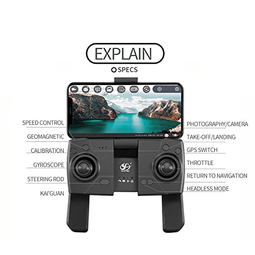 Cuadricóptero RC con cámara 4K de flujo óptico y diseño FPV plegable 5