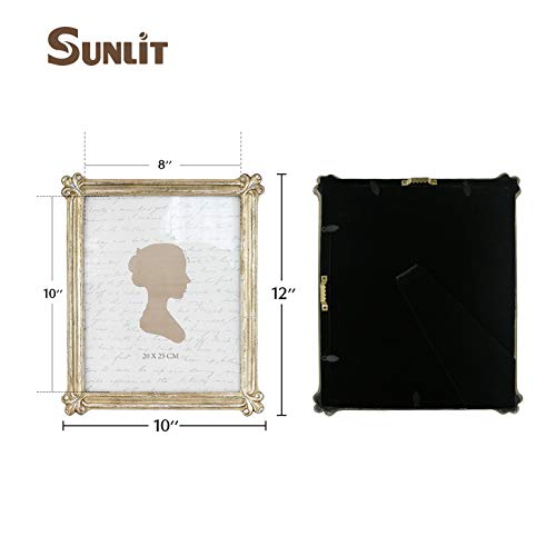 Sunlit Vintage Picture Frame 8X10 Inch, Luxury Antique Photo Frames With Glass Front, Photo Display, Tabletop Wall Hanging, Gift Ideas, Gold And Silver #TOP1