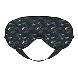Máscaras de ojos para dormir de doble cara, tiburón de mar profundo, estampado oscuro, máscaras para dormir para mujeres y hombres, cubiertas opacas para viajes/dormir
