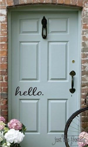 Hello in Cursive Wall Art Sticker Vinyl for Door 4.5" X 16"