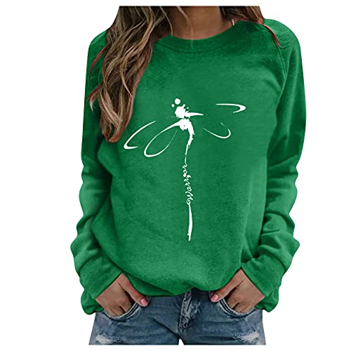 MINYING Femme T-Shirt Manches Longues Rayures Pull Femme Automne Sweatshirt Décontractée Col Rond Épissage Couleur de Couture Blouse Mode Casual Patchwork Shirt De Sport Pas Cher