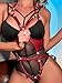 Womens Body Harness Belt Adjustable Leather Caged Harness Lingerie Set for Ladies, Waist Garter Belt Punk Full Body Harness for Women Photography Dance Rock Halloween Leather Cage Chest Strap Set
