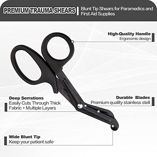 Tourniquet&Trauma Shears, Tourniquets&Medical Scissors, First Aid Supplies, Single-Handed Operation of Hemostatic Bandage, Combat Military Medical Emergency Hiking Tactical Survival Gear Kit