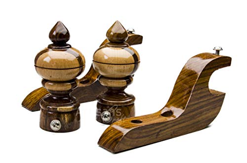 image for ARTISANS CRAFT - Handmade Wooden Curtain Rod Brackets with Round Finia