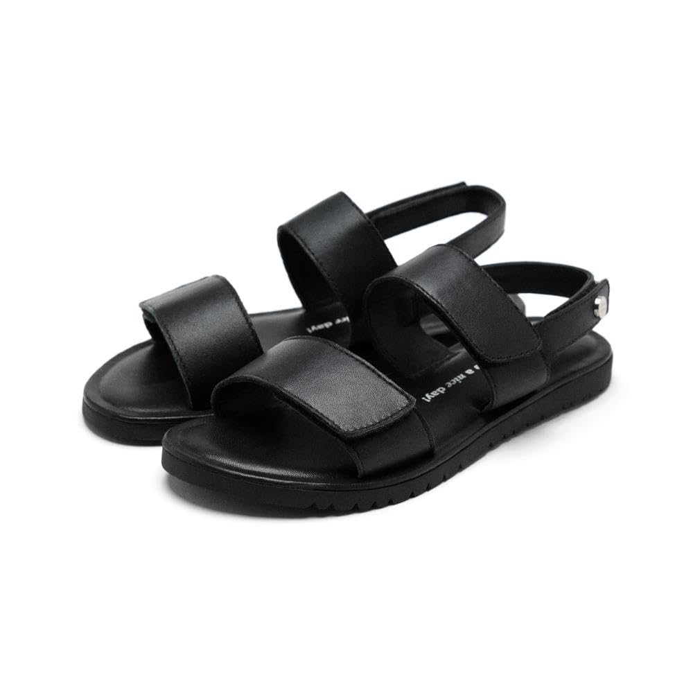 GIOSEPPO Rehoboth Girls Flat Sandals, Black/White, 13 UK Child