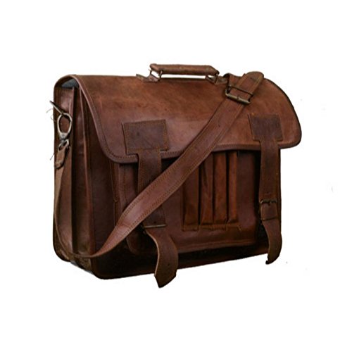 Buy Genuine Brown Leather Unisex Office Carry Bag (16 x 12 x 5 Inch) at Amazon.in