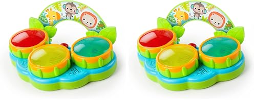 Image of Bright Starts Safari Beats Musical Drum Toy with Lights, Ages 3 Months +, Multi (Pack of 2)