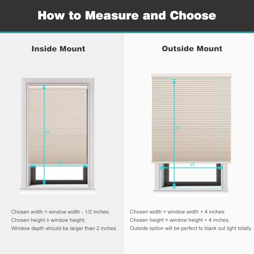 Changshade Cordless Cellular Shades,Blackout Honeycomb Shades for Windows,Pull Down Pleated Blinds,Easy to Install for Indoor Windows and French Doors,Beige Blackout-Color Coordinated,22" w x 36" h by Changshade - Image 7