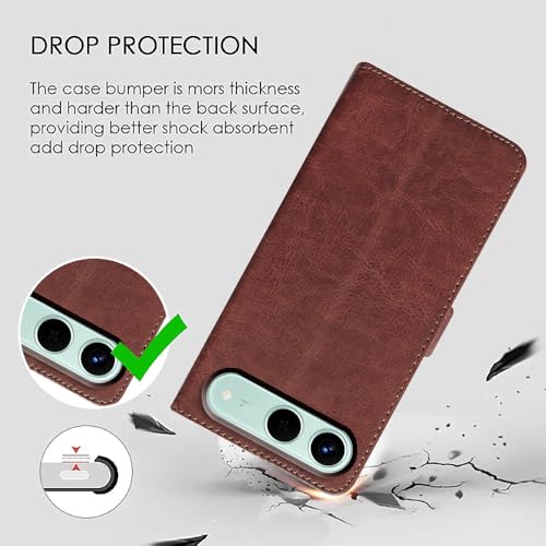 Image of Flip Cover Back Case for Tecno Spark Go 5G | Premium Leather Finish | Inbuilt Pockets & Stand | Flip Cover Back Case for Tecno Spark Go 5G (Brown)