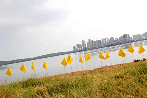 Tuyrchu Bandeiras de marcação, bandeira de segurança amarela, 12,7 cm x 10,16 cm Bandeira de seguran