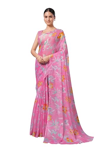 Image of Garden Vareli Floral Print Nara Chiffon Saree