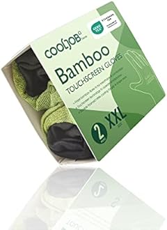 COOLJOB Bamboo Working Gloves for Men, Nitrile Coated Gardening Gloves, Green/Black, 2 Pairs Pack