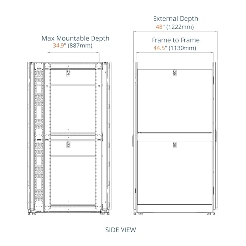 Image of Tecmojo 52U Server Rack Cabinet - PRE-Assembled 24inch Width 48inch Depth IT Network Equipment Cabinet Rack Enclosure with Casters - 3000lbs Weight Capacity(06Black)