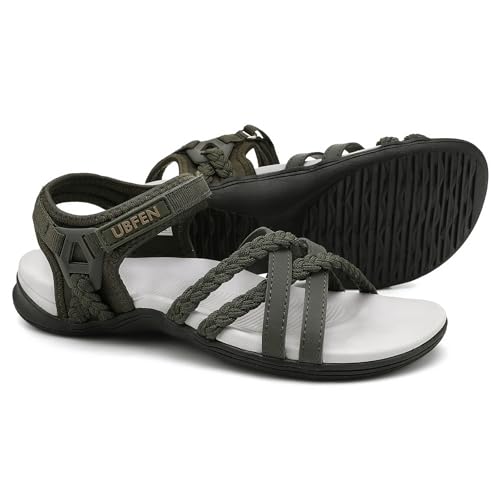 Image of UBFEN Womens Hiking Comfortable Sport Sandals Outdoor Walking | Casual Lightweight Water Sandals with Adjustable Straps Arch Support for All-day Wear, Beach, Vacation, Adventure, Camping
