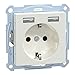 Produktbild Schneider Electric Merten MEG2366-0319 Steckdose mit USB Anschluss Typ A+A System M, Schuko USB Steckdose Unterputz, Schutzkontaktsteckdose, geeignet für Smartphone, Tablet, Polarweiß