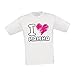 T-Shirt Bimbo Maglietta Bianca Personalizzata I Love Mom Maglia Estiva per Bambini Idea Regalo per la Festa della Mamma - 1-2 Anni