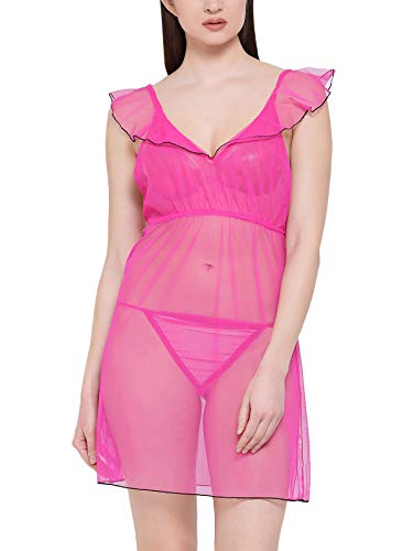 Image of Clovia Sheer Babydoll with Thong