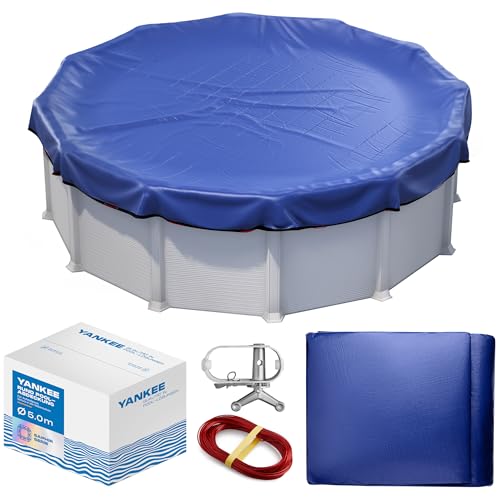 Yankee Poolabdeckung rund für 460–500 cm Pools | Ø 560 cm Planenmaß | 200g/m² PE, zweifach beschichtet | reißfest und UV-beständig | blau | für Sommer und Winter