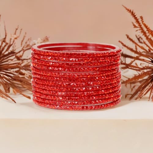 JD'Z COLLECTION Indian Glass Bangles Set Jewelry for Womens & Girls Bollywood Bangles Set Bridal Ethnic Wedding Partywear Costume Match CZ Stone Glass Bangles Set of 12 Blue4