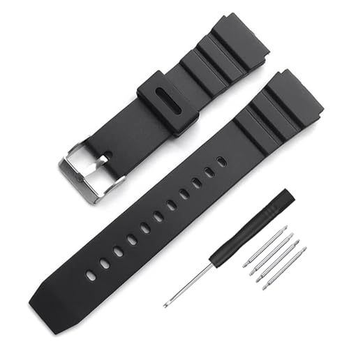 Narako Black Silicone Rubber Replacement Divers Watch Band Strap 18mm 20mm 22mm for men (22mm, Black-B)