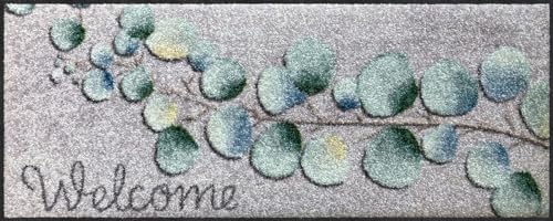 Salonloewe Zapatero Eucalyptus Welcome 030 x 075 cm, felpudo para interior y exterior, lavable