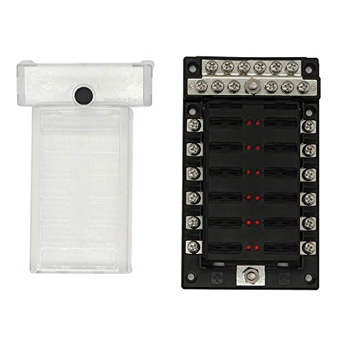 RuleaxAsi Porta-fusíveis de 12 vias para caixa de fusíveis terminal de porca de parafuso de 12 vias