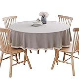 LEMON. Floral Solid Cotton Linen Tablecloth Resistant Table Cover for Kitchen Dinning Tabletop...