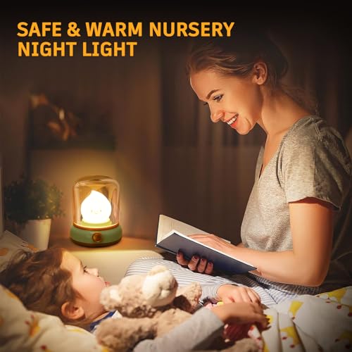 Ghost Campfire Night Light, Small Cute Kerosene Bedside Lamp, 2 Modes Dimmable Warm Night Lamp with Timer, Rechargeable Battery Night Light for Baby Nursing/Kids Sleep Aid/Camping/Party/Room Decor - Image 6