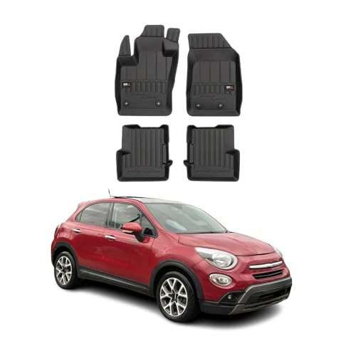 OMAC Alfombrillas prémium para Fiat 500X 2016-2023, resistentes para todo tipo de clima, 4 piezas
