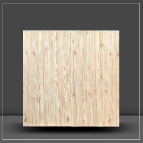Image of VKR Self Adhesive PE Foam Wall Sticker Wooden Texture Design for Home, Bedroom, Living Room, Office, Hotel & Cafe Decor, DIY Waterproof Panel (70x70 CM, Pack of 1)