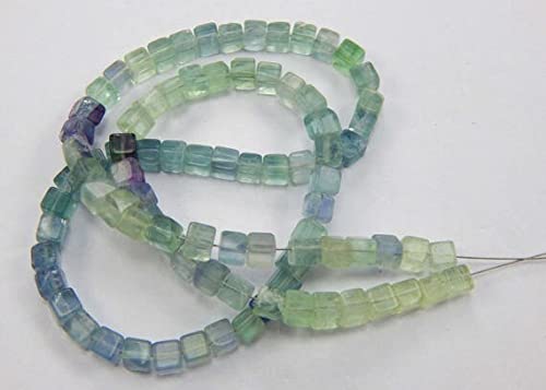 Fluorite multicolore perles 4mm boîte 3D lisses fil 16.5 pouces loisirs créatifs